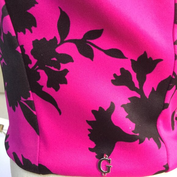 GUESS Printed Corset Bustier Crop Top Zip Back Logo Adjustable Straps Lined XS - Picture 7 of 10